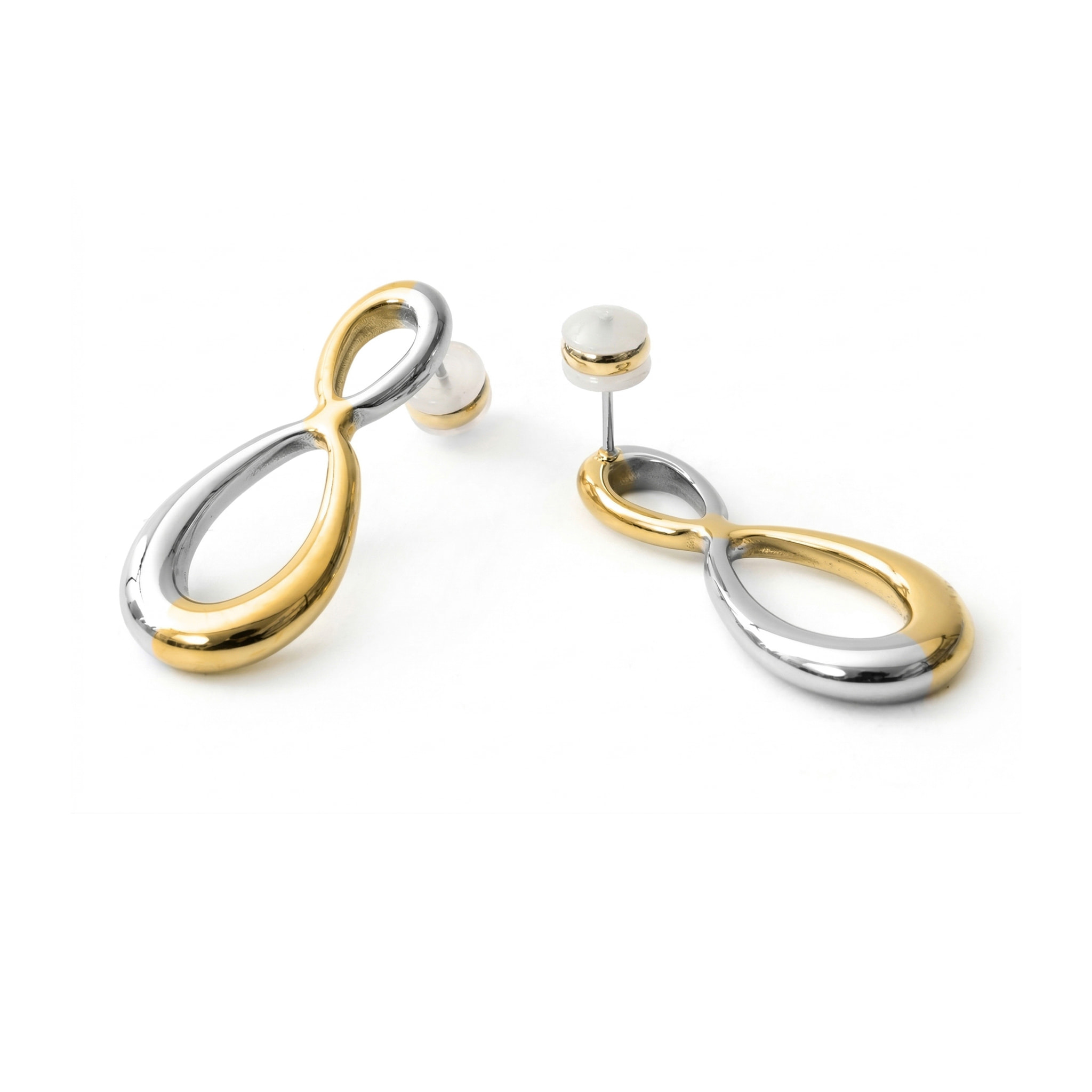 Pendientes Slanlu acabado oro 18k y plata