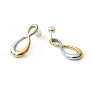 Pendientes Slanlu acabado oro 18k y plata