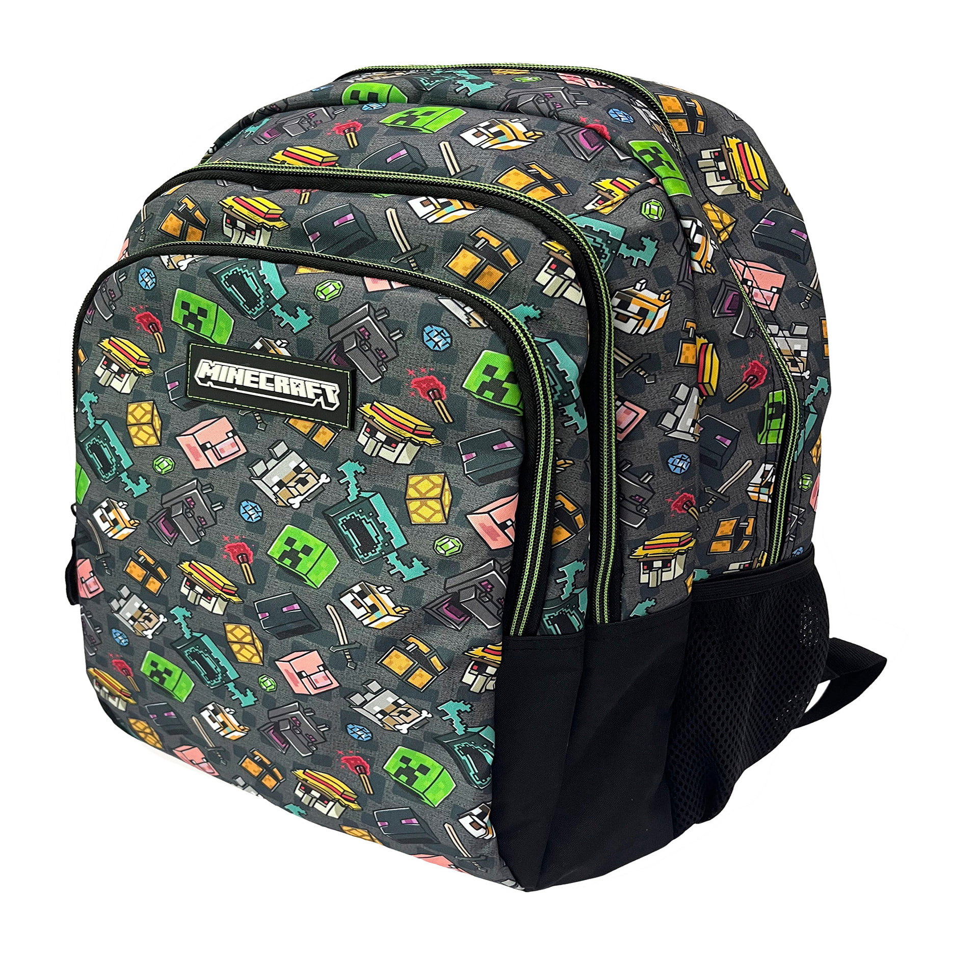 Minecraft Pixel 25 Mochila Primaria con doble compartimento adaptable a carro.