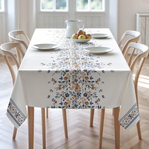 Nappe imprimée anti-tâches IONA BLEU