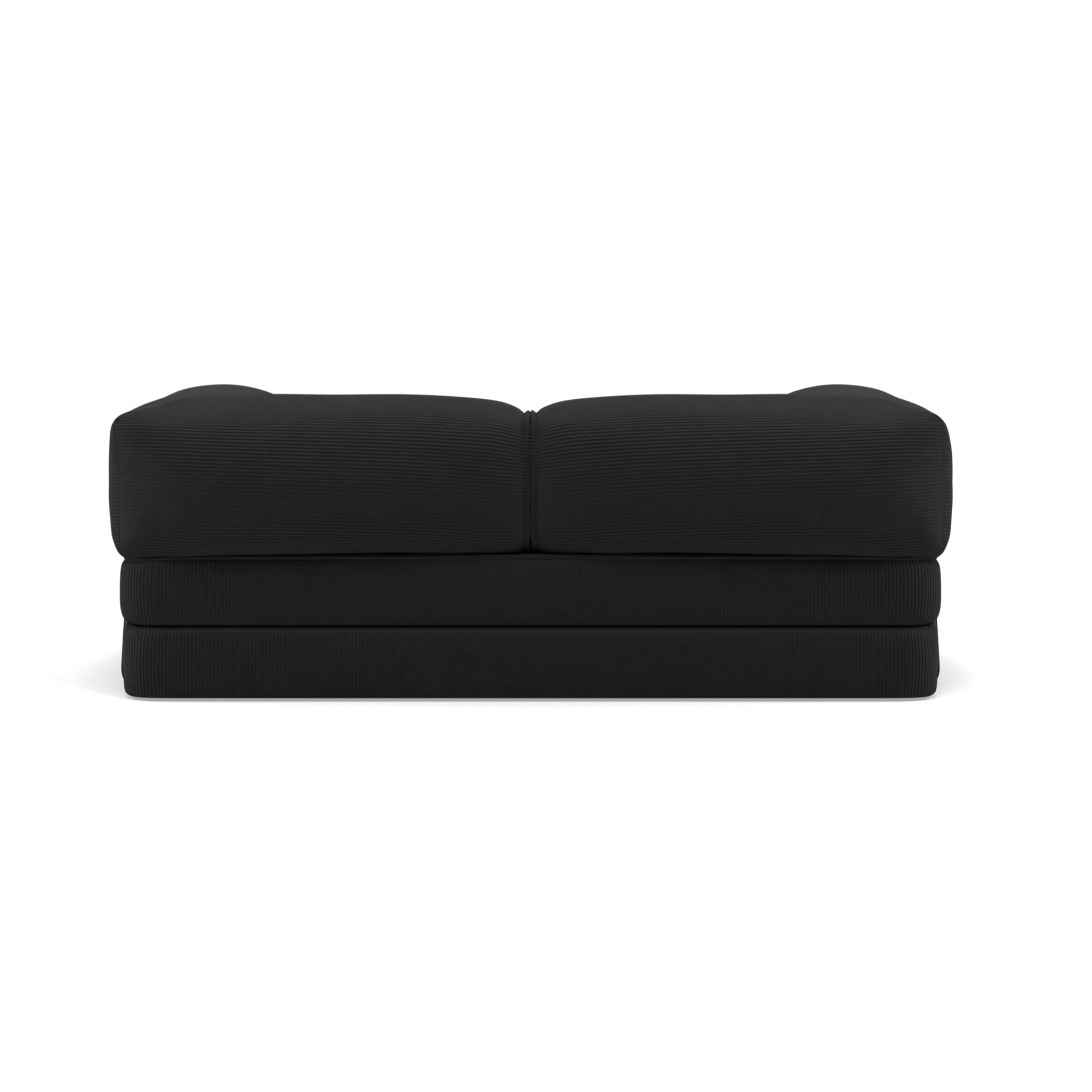 Poppy - canapé 3 places convertible en velours côtelé - Noir