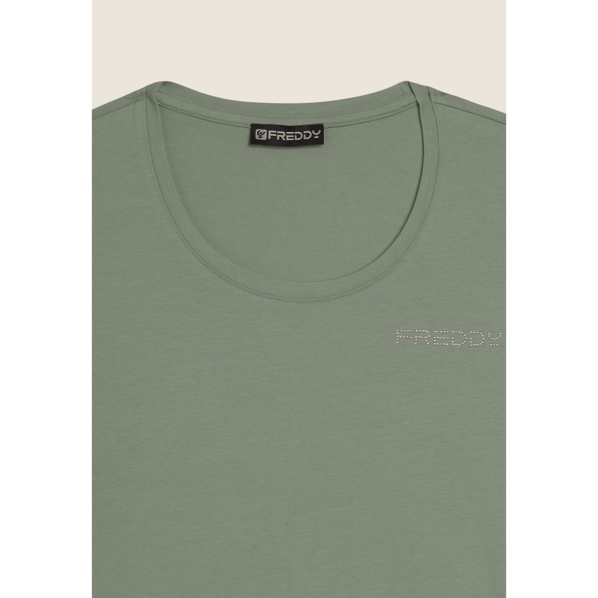 T-shirt Manica Corta con Logo FREDDY e Inserti Elastici