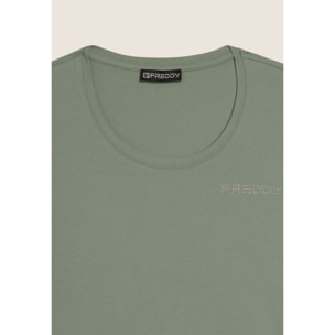 T-shirt Manica Corta con Logo FREDDY e Inserti Elastici