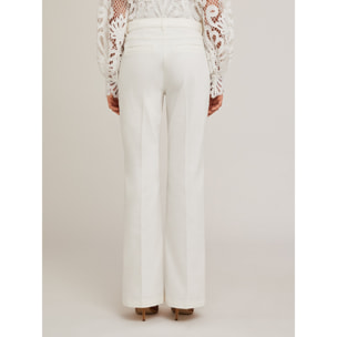 Motivi - Pantaloni flare con tasche - Bianco