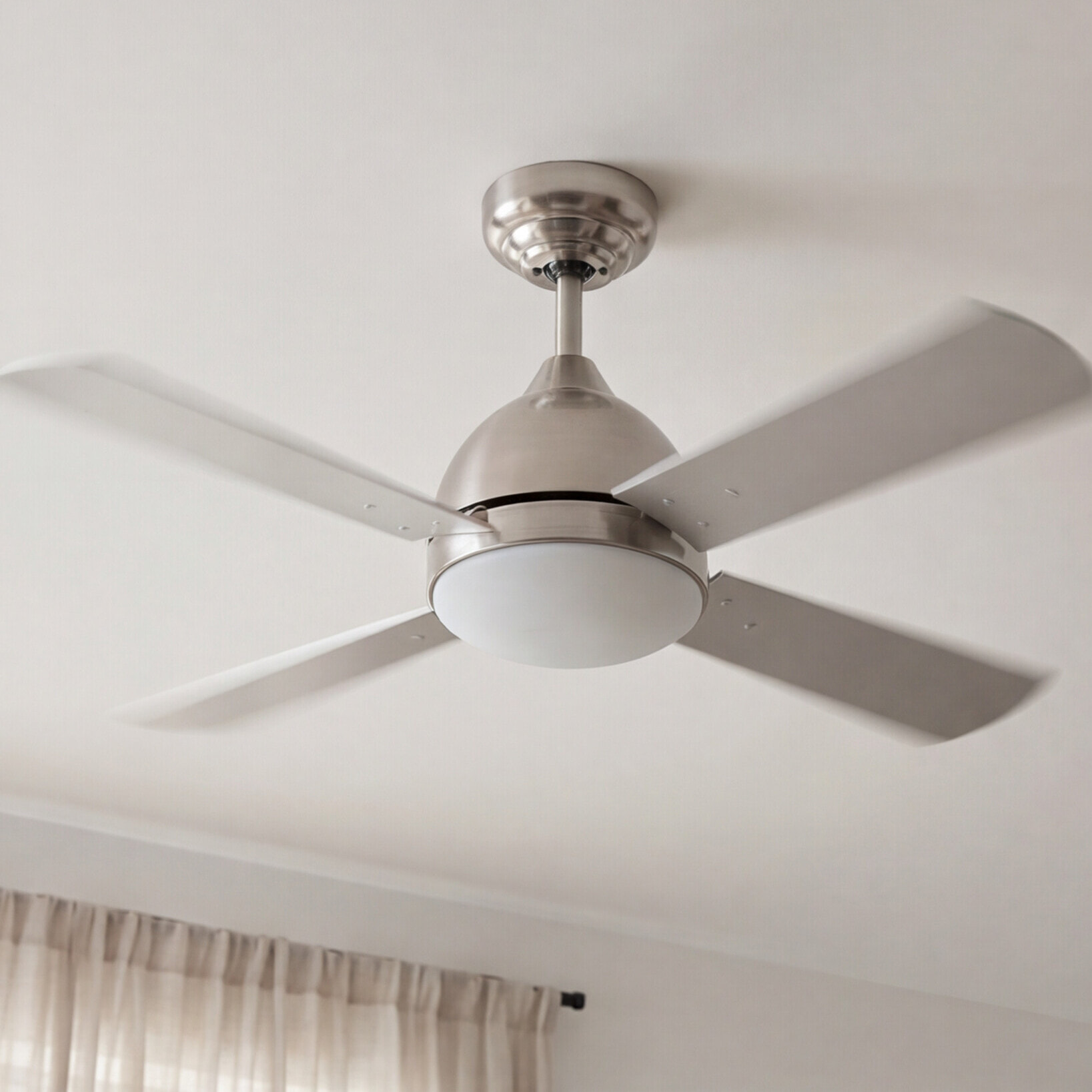 Forlight Ventilador IP20 Borneo E27 15W Niquel Santinado Blanco