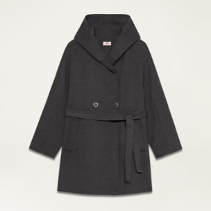Oltre - Cappotto cappa con cintura - Grigio