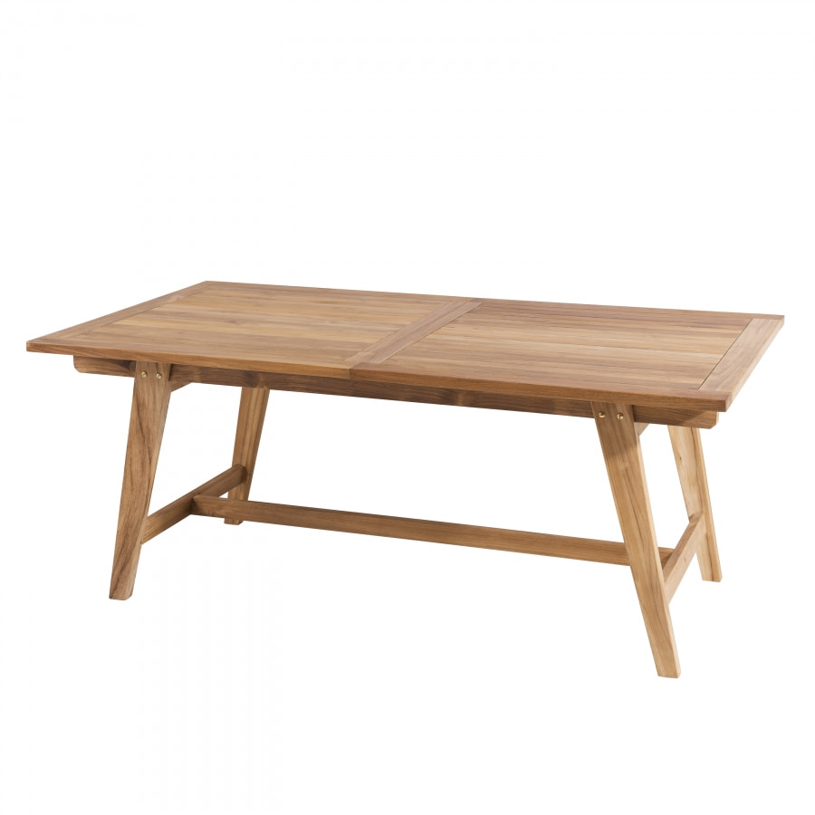 HARRIS - Table de jardin 8/10 personnes - rectangulaire scandi extensible 180/240x100x75 cm en bois Teck