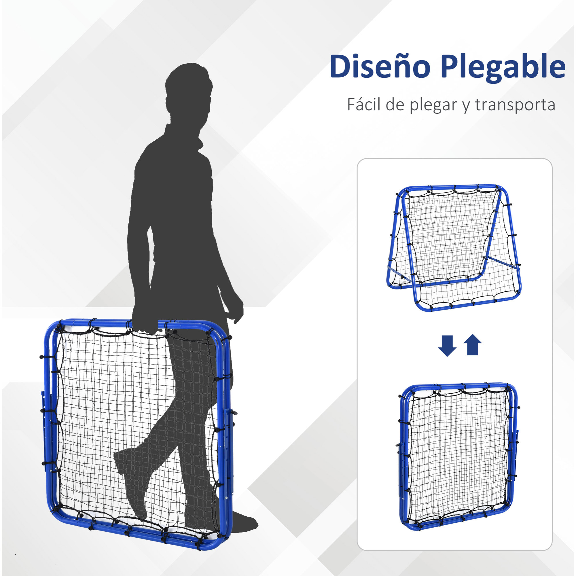 Red de Rebote 5 Niveles en ángulo PE Metal 100x95x90 cm Azul