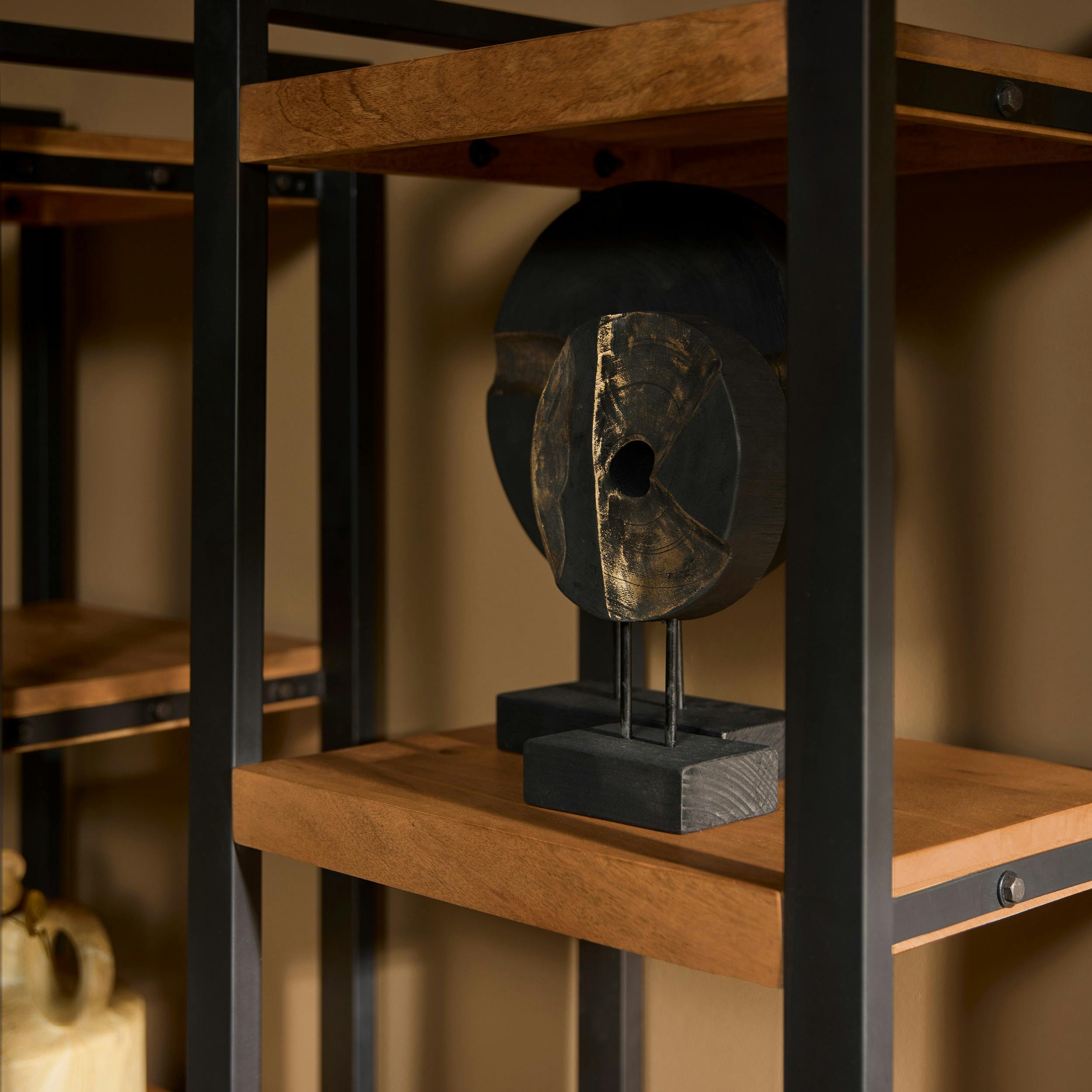Colonne salon bois métal 3 tiroirs MILORA