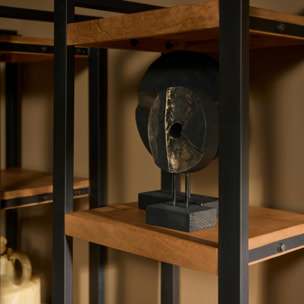 Colonne salon bois métal 3 tiroirs MILORA