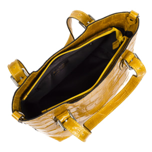 Arezzo Bolso tote Mujer.Piel auténtica Gamuza Grabado Cocodrilo Grande  Camoscio