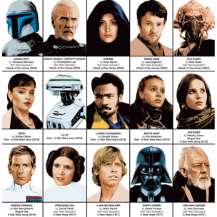 Affiche - Star Wars Movies Characters - Olivier Bourdereau