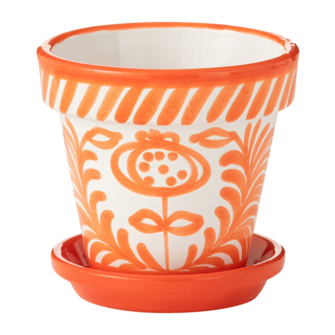 J-Line cache-pot Granada Handmade + Painted - céramique - orange - small - Ø 21 cm