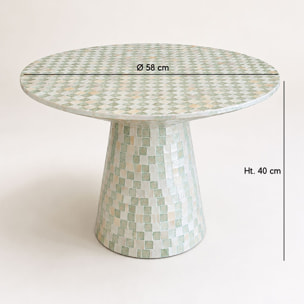 Table basse en coquille de capiz verte  ZINA