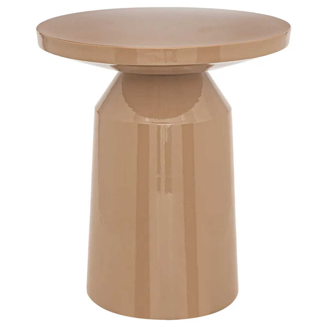 Table d'appoint totem Sita métal beige D38cm
