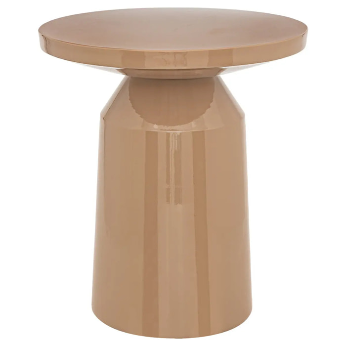 Table d'appoint totem Sita métal beige D38cm