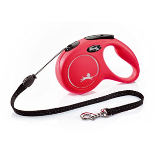 Laisse New Classic M Cord 5 m red Flexi CL20C5-251-R-20