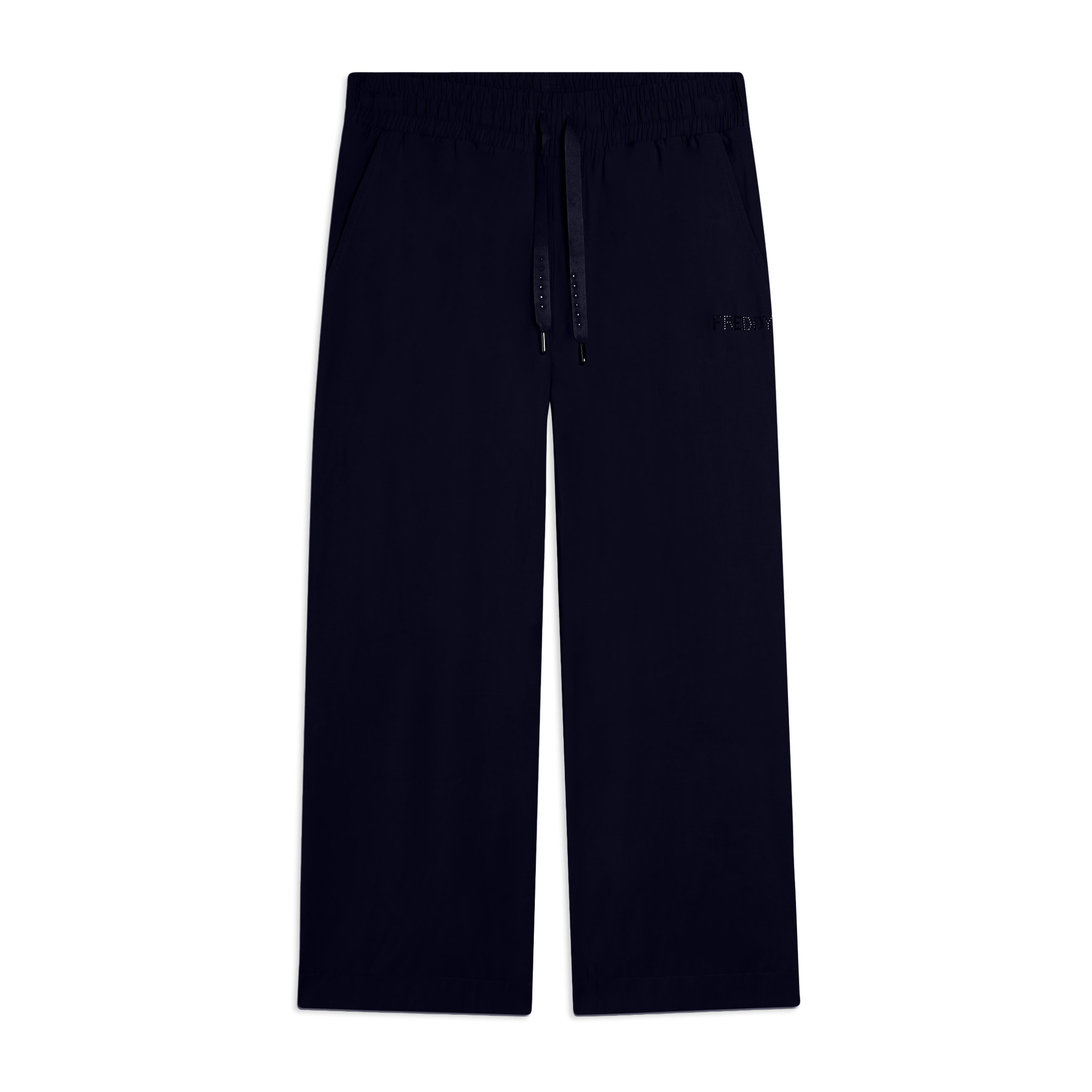 Pantaloni Sportivi Cropped con gamba Wide Leg e strass