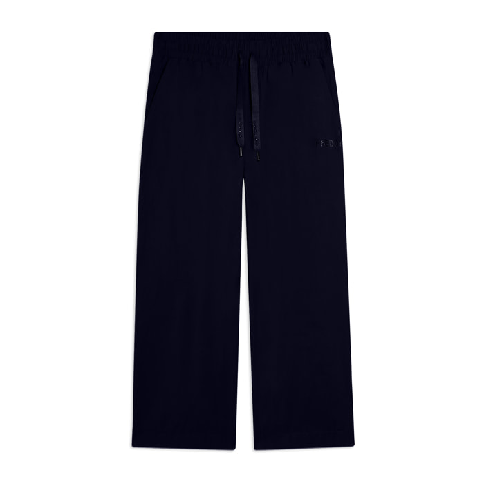 Pantaloni Sportivi Cropped con gamba Wide Leg e strass