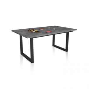 Mesa de comedor de estilo industrial en cementoy negro 167x90 cm Altea Cemento Negro