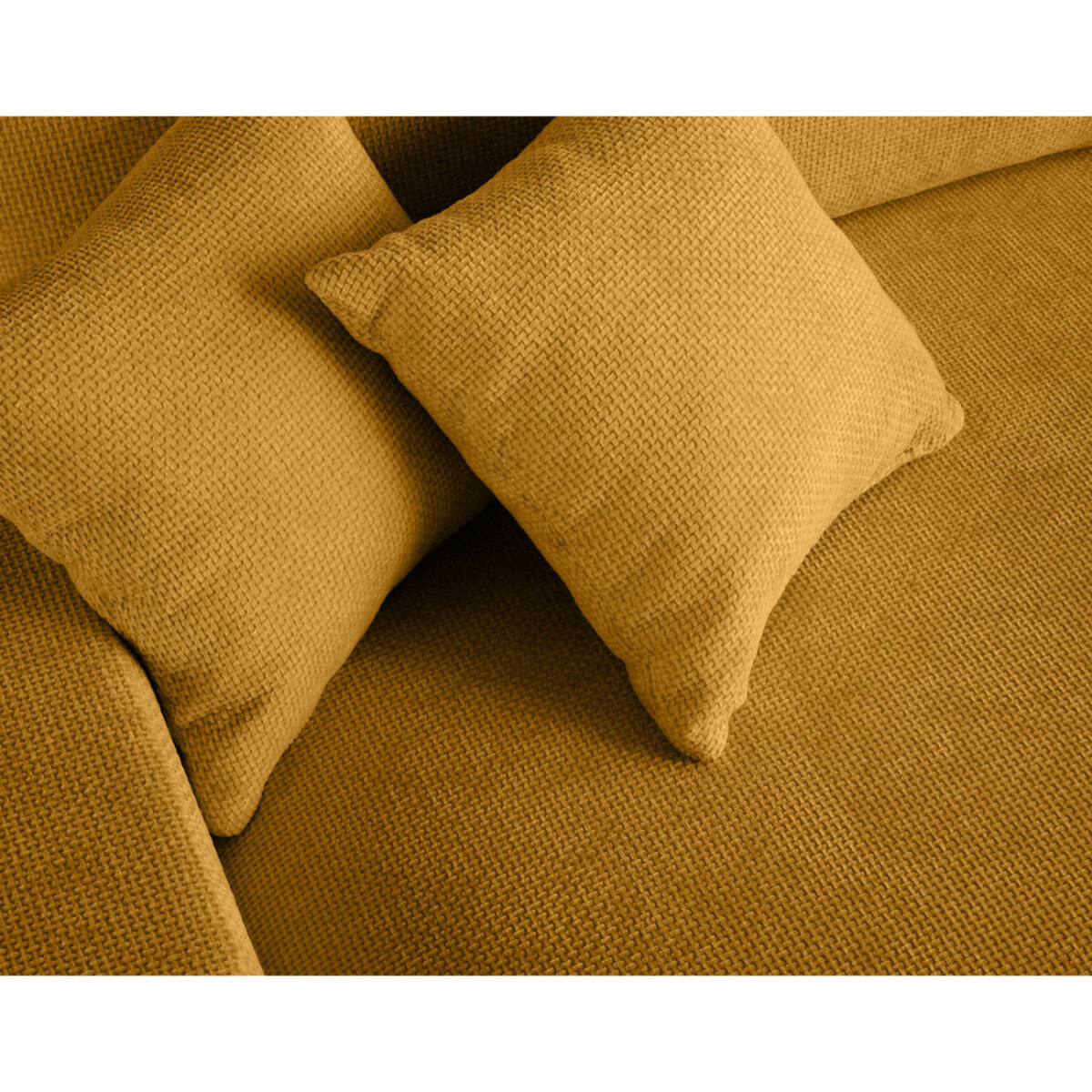 Pivoine - canapé droit 3 places - convertible avec coffre - en velours texturé - Jaune
