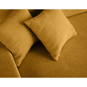 Pivoine - canapé droit 3 places - convertible avec coffre - en velours texturé - Jaune