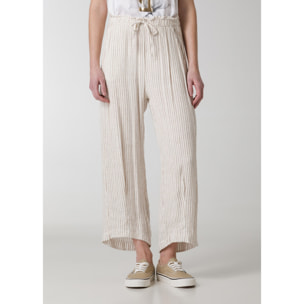 DEHA - Pantalone PINSTRIPED SLOUCHY PANTS in Lino per donna