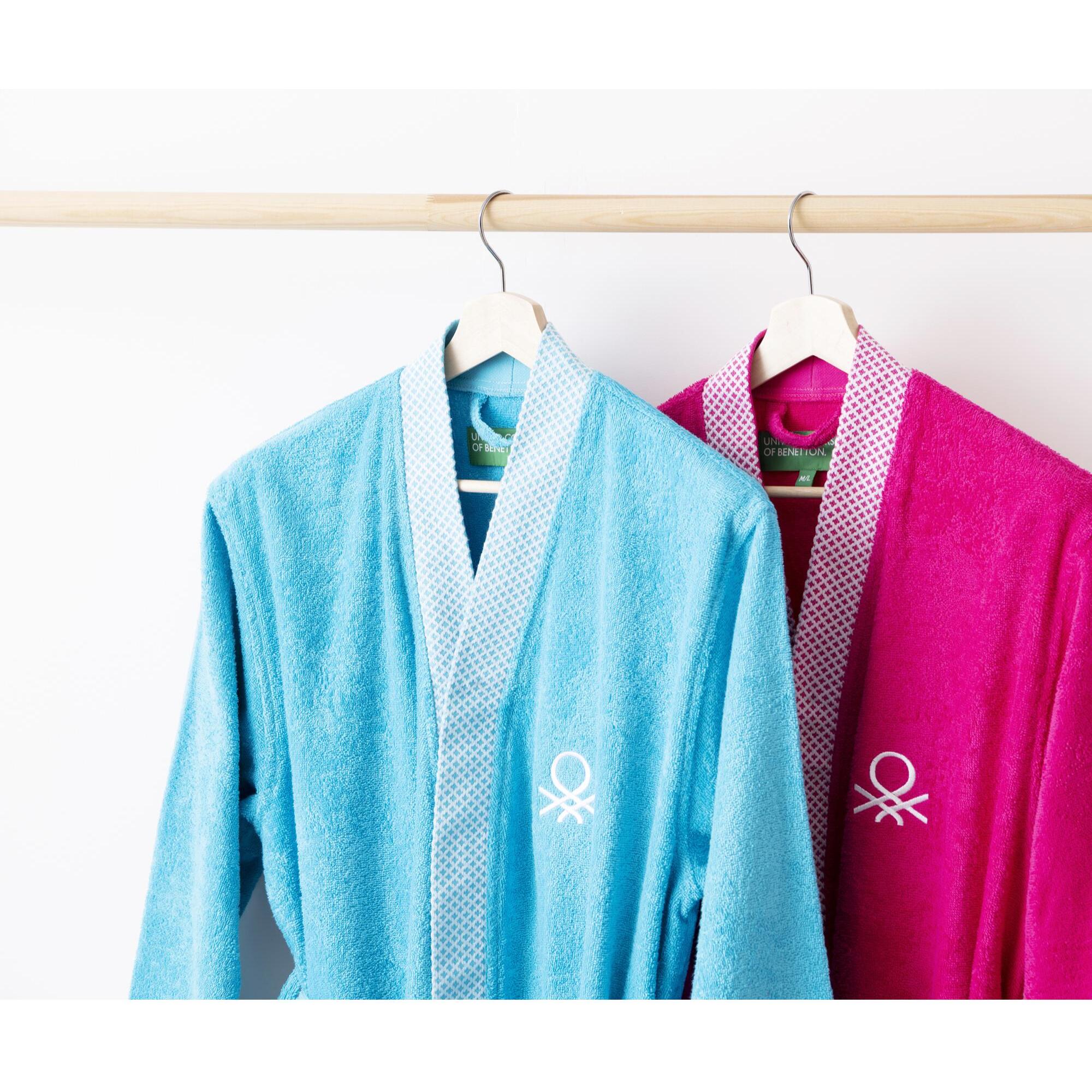 Albornoz 380gsm 100%algodón con ribete jacquard morado summer benetton