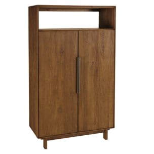 SIXTINE - Buffet 2 portes 1 étagère ouverte 90x155cm en bois de teck recyclé