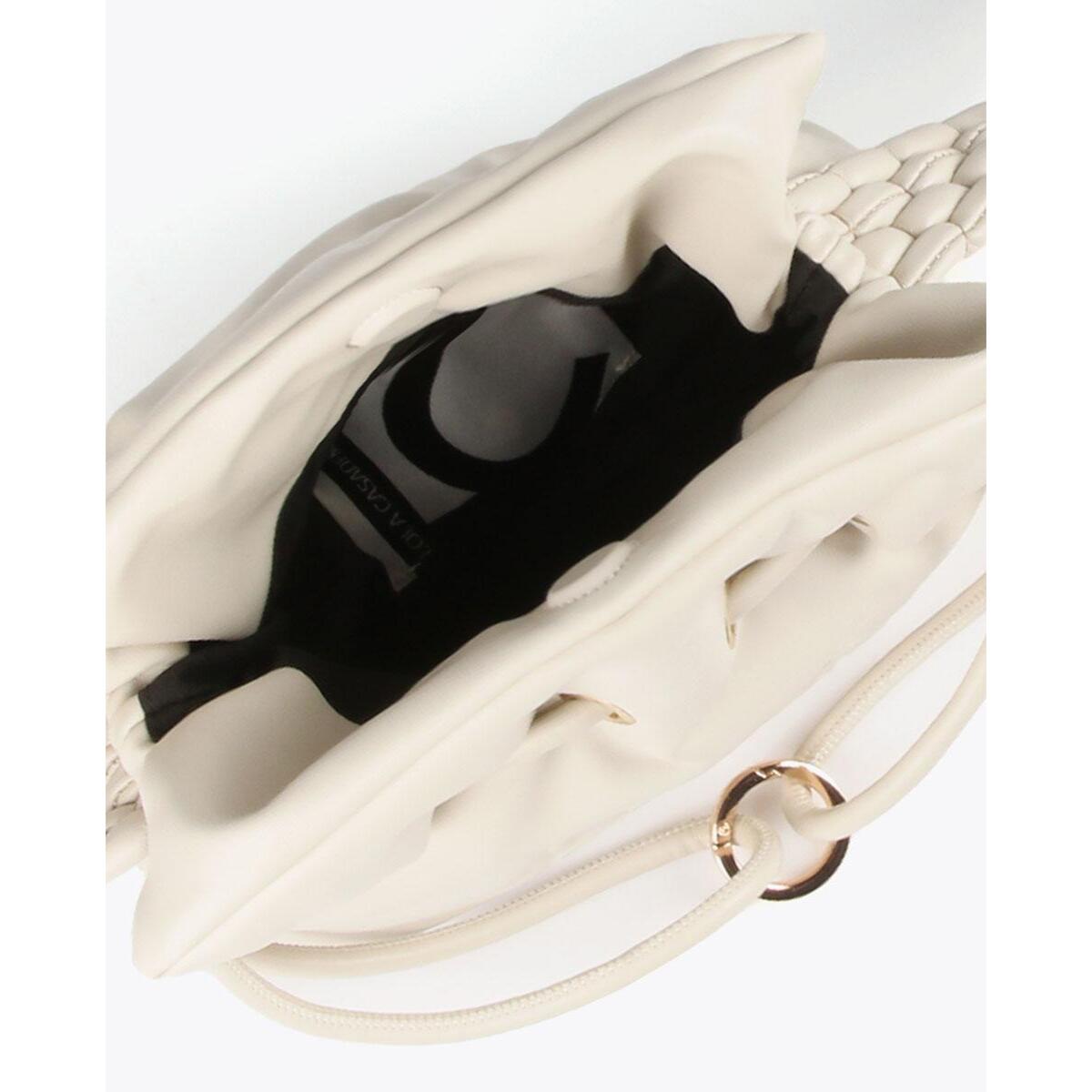 Borsa a tracolla con manico effetto pelle intrecciata