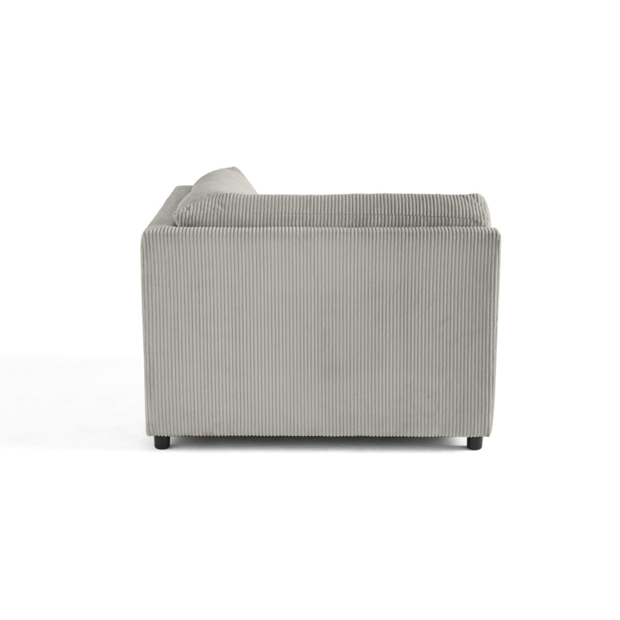 Garance - module d'assise d'angle réversible - en velours côtelé - Gris clair