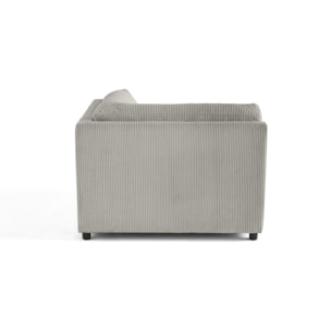 Garance - module d'assise d'angle réversible - en velours côtelé - Gris clair