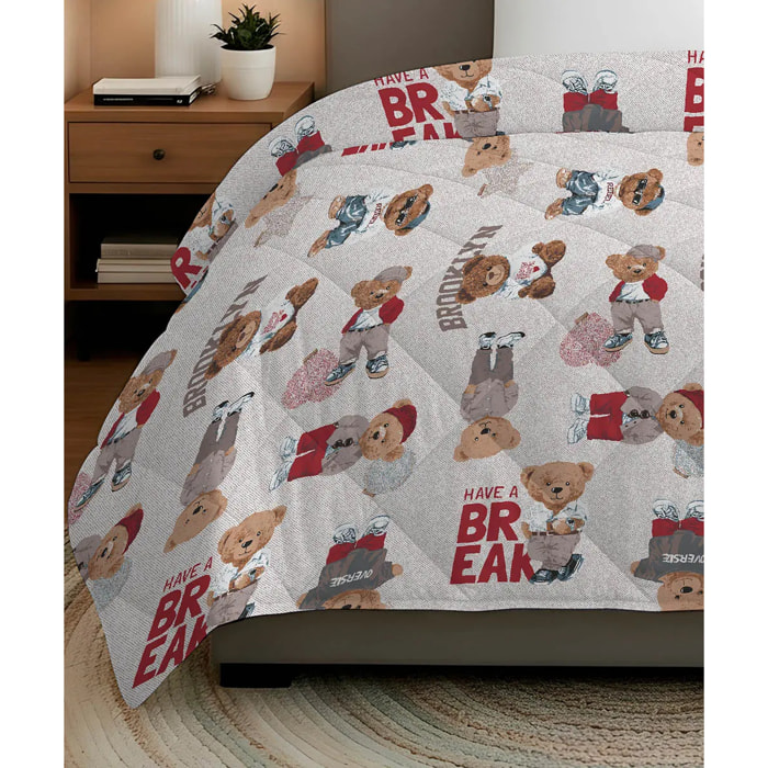 Trapunta invernale Teddy Beige 300 grammi/mq in cotone e poliestere