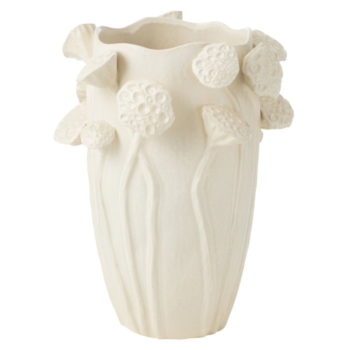 J-Line vase Botanica Lotus - céramique - beige