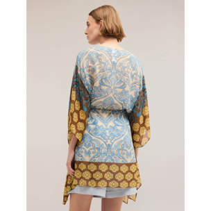 Motivi - Poncho in chiffon stampato - Azzurro