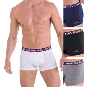 Boxer Uomo Navigare, Art.822 Assortito (2 Neri + 1 Blu + 1 Grigio) XL