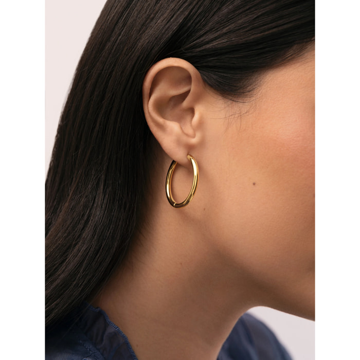 Pendientes Aro Carmen L Acero Baño Oro