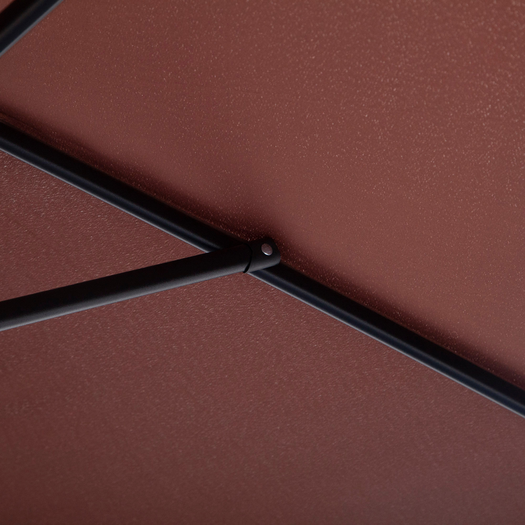 Parasol inclinable de jardin balcon terrasse manivelle toile polyester imperméabilisée haute densité 180 g/m² Ø2,6 x 2,35H m alu café