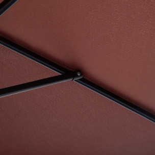 Parasol inclinable de jardin balcon terrasse manivelle toile polyester imperméabilisée haute densité 180 g/m² Ø2,6 x 2,35H m alu café