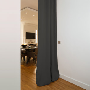 Rideau Séparateur de Pièce à galon et ourlet - Gris anthracite