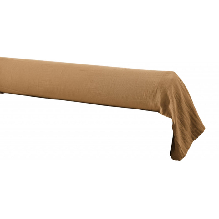 Taie de traversin ''Gaïa'' 85 x 185 cm ''Gaze de Coton'' - Gaïa Camel - 85 x 185 cm