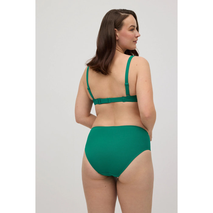 Slip bikini ad alta riduzione in micropiqué verde