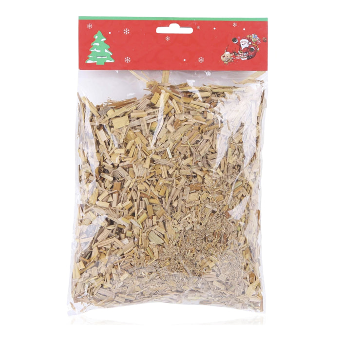 DAM  Decorazione natalizia in paglia 100 grammi 20,5x3x26 cm. Beige
