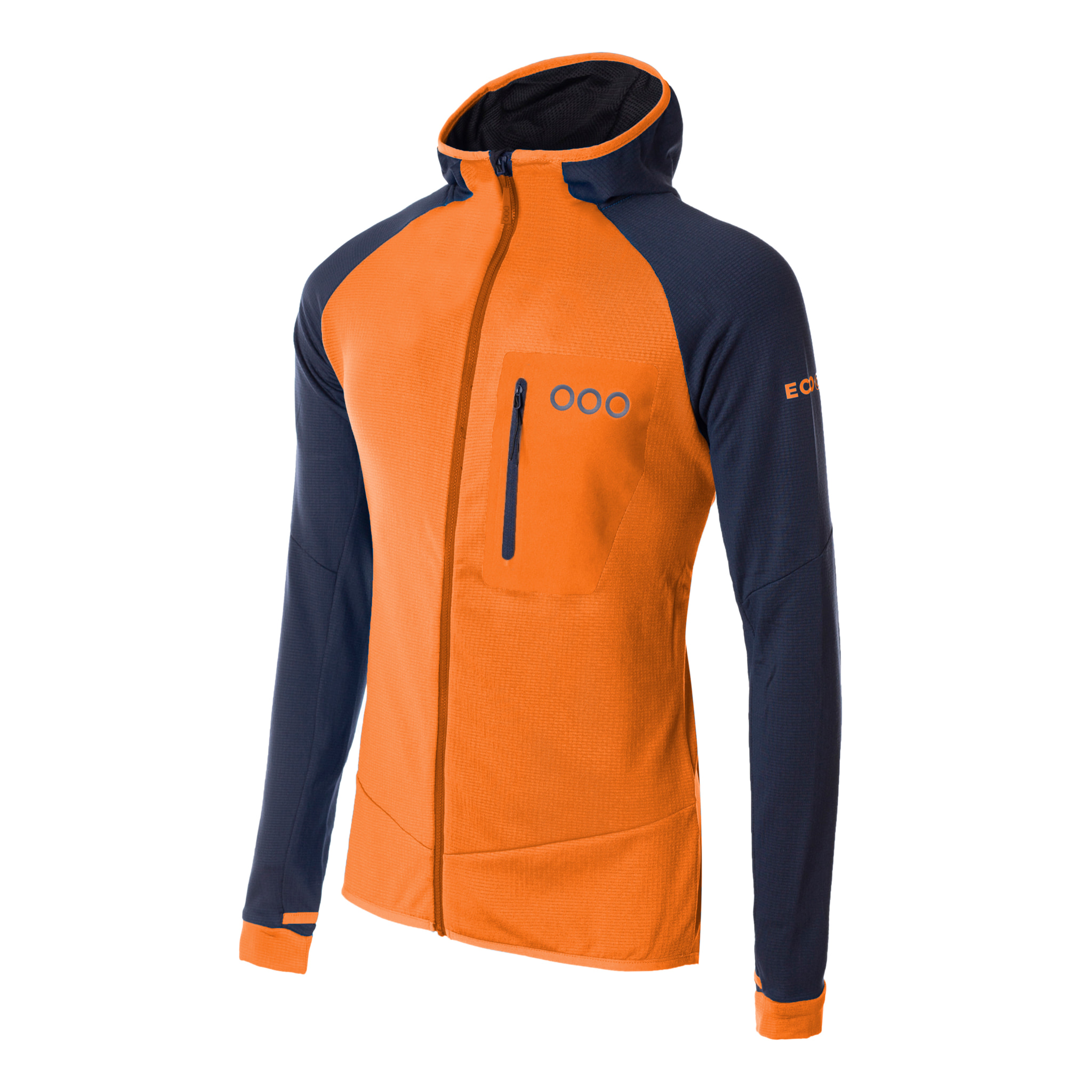 Giacca isolante leggera ECOActive con cappuccio di ECOON - Arancione / Blu