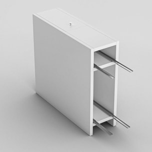 Mobile sottolavabo Isidora, Mobiletto da bagno, Contenitore porta lavabo, Armadio per lavandino, 20x60h55 cm, Bianco