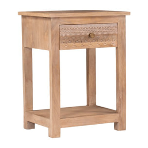 Table de chevet Zilara -bois massif de mangue-couleur natural 45 x 60 x 35 cm