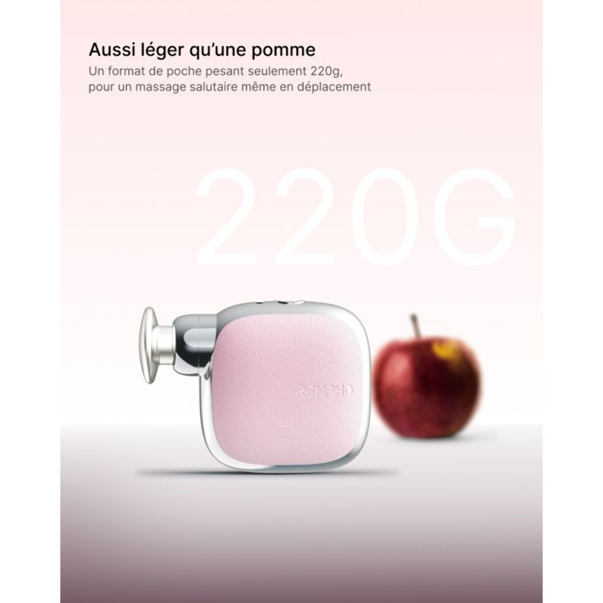 Pistolet de massage RENPHO de massage micro WMG16 rose