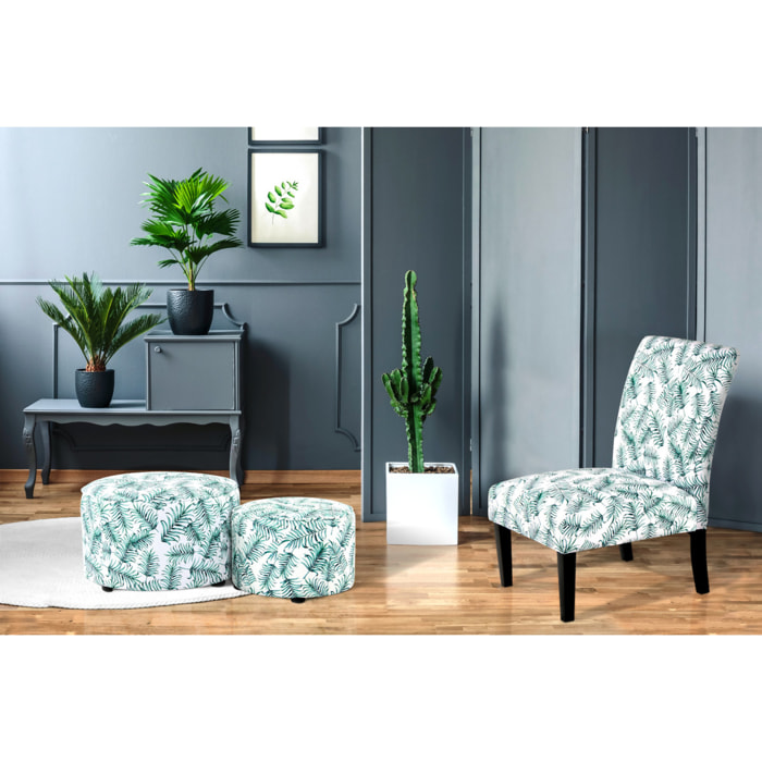 Sedia di design Indira 100 Flower con stampa botanica