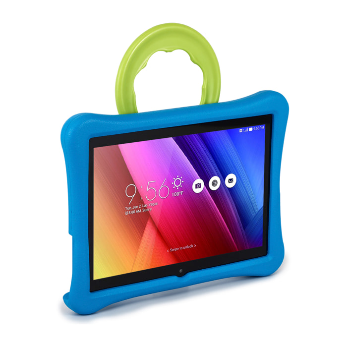 Tablet Infantil WiFi. SO Android 12 con IWAWA. Pantalla 10'' 1280x800px. Allwinner A133,ARM Cortex™-A53 Quad-Core,1.6Ghz 4GB RAM + 64GB. Doble cámara, carcasa de silicona.