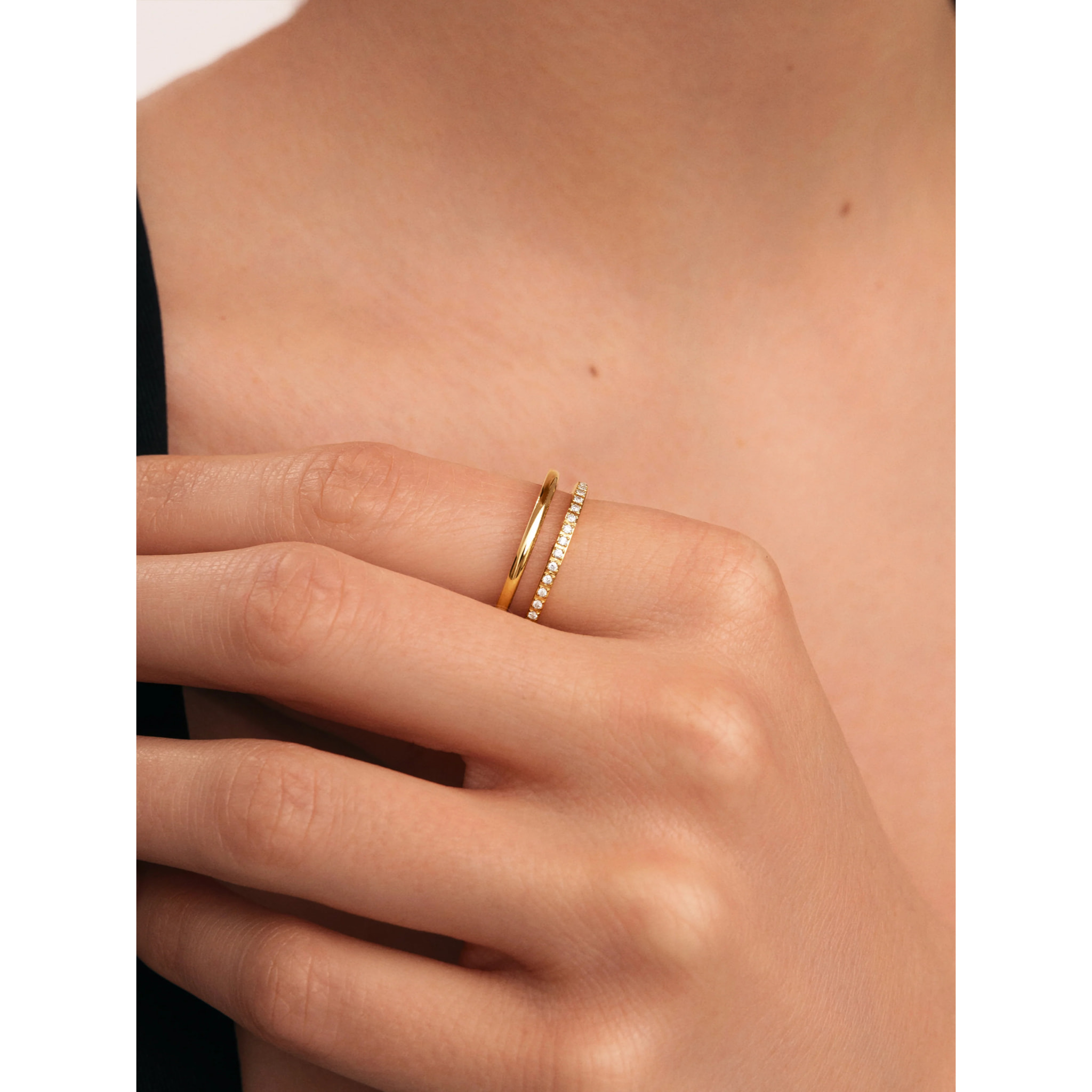 Anillo Bibiana Acero Baño Oro